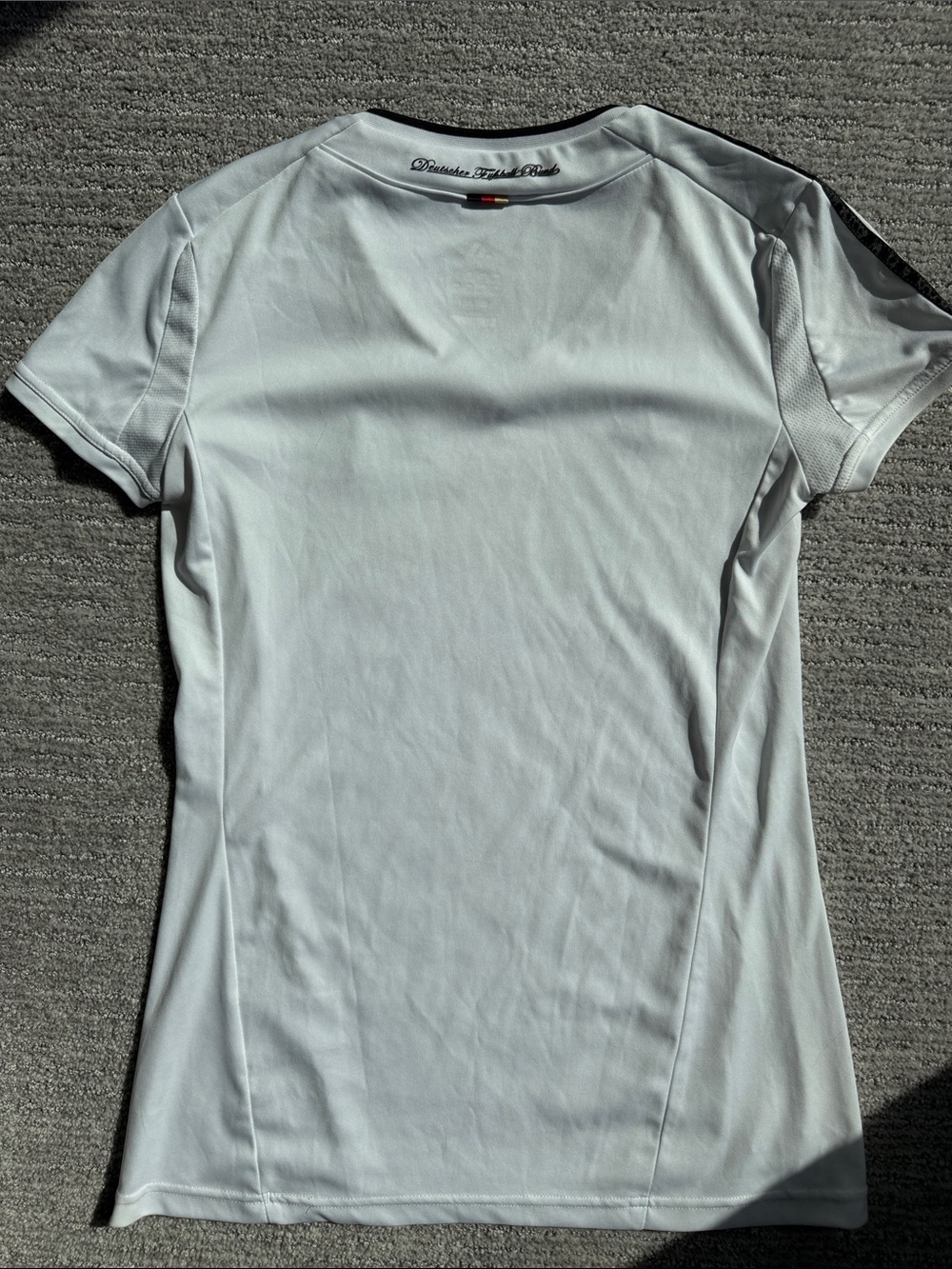 Women's V-Neck Germany Soccer Jersey with German Flag Stripes - Picture 6 of 7